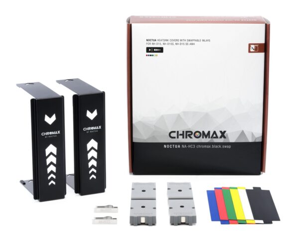 3 Noctua NA-HC3 chromax.black.swap Heatsink Covers with Swappable Inlays for NH-D15 Series CPU Coolers - NA-HC3 CH.BK.S