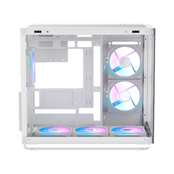 OCYPUS IOTA C70 Mid-Tower Case Dual Tempered Glass 6 ARGB Fans White - IOTA-C70-WHD600XX-GL