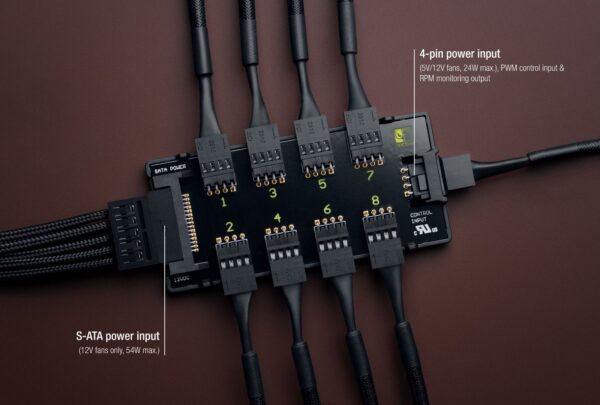 NOCTUA NA-FH1 8-Channel PWM Fan Hub for 12V and 5V Fans - NA-FH1