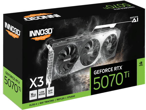 INNO3D GeForce RTX 5070 Ti X3 16GB GDDR7 Graphics Card - N507T3-16D7-176068N