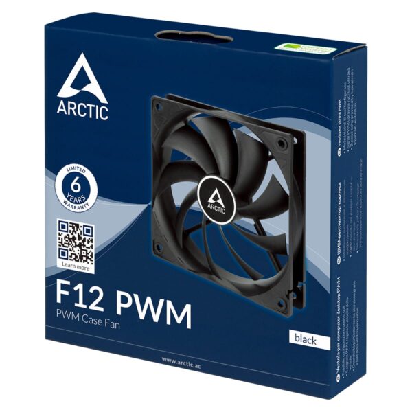 3 Arctic F12 PWM Black 120mm Fan Fluid Dynamic Bearing Single Pack- ACFAN00203A
