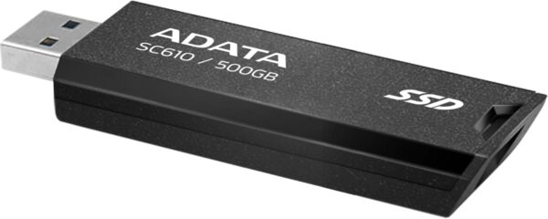 ADATA SC610 500GB External SSD USB 3.2 Gen2 550MB/s Read 500MB/s Write - AD-SC610-500G-CBK/RD