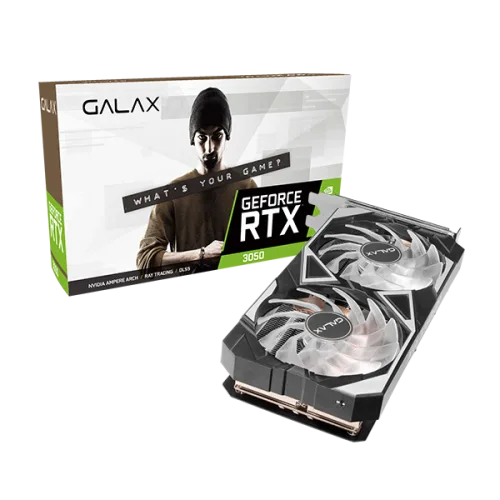 GALAX GeForce RTX 3050 EX 8GB GDDR6 128-bit 1-Click OC Graphics Card with 2560 CUDA Cores - 35NSL8MD6YEX