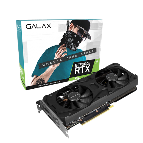 GALAX GeForce RTX 3060 12GB GDDR6 192-bit 1-Click OC Graphics Card with 3584 CUDA Cores – 36NO...