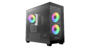OCYPUS GAMMA C52 BK ARGB Mini-Tower PC Case with Tempered Glass Side Panel and ARGB Fans - GAMMA-C52-BKD300XX-GL