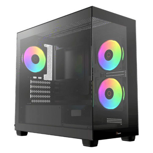 OCYPUS GAMMA C52 BK ARGB Mini-Tower PC Case with Tempered Glass Side Panel and ARGB Fans - GAMMA-C52-BKD300XX-GL
