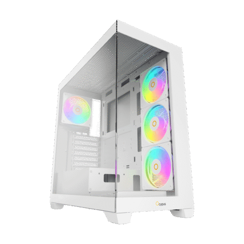Ocypus GAMMA C72 WH ARGB Panoramic Mid-Tower Case 4x120mm ARGB Fans 360mm Radiator Support -  GAMMA-C72-WHD400XX-GL