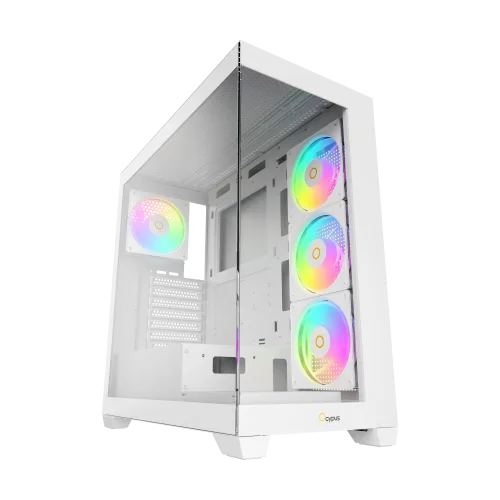 Ocypus GAMMA C72 WH ARGB Panoramic Mid-Tower Case 4x120mm ARGB Fans 360mm Radiator Support -  GAMMA-C72-WHD400XX-GL