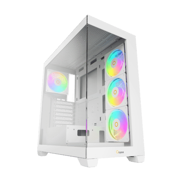 Ocypus GAMMA C72 WH ARGB Panoramic Mid-Tower Case 4x120mm ARGB Fans 360mm Radiator Support -  GAMMA-C72-WHD400XX-GL