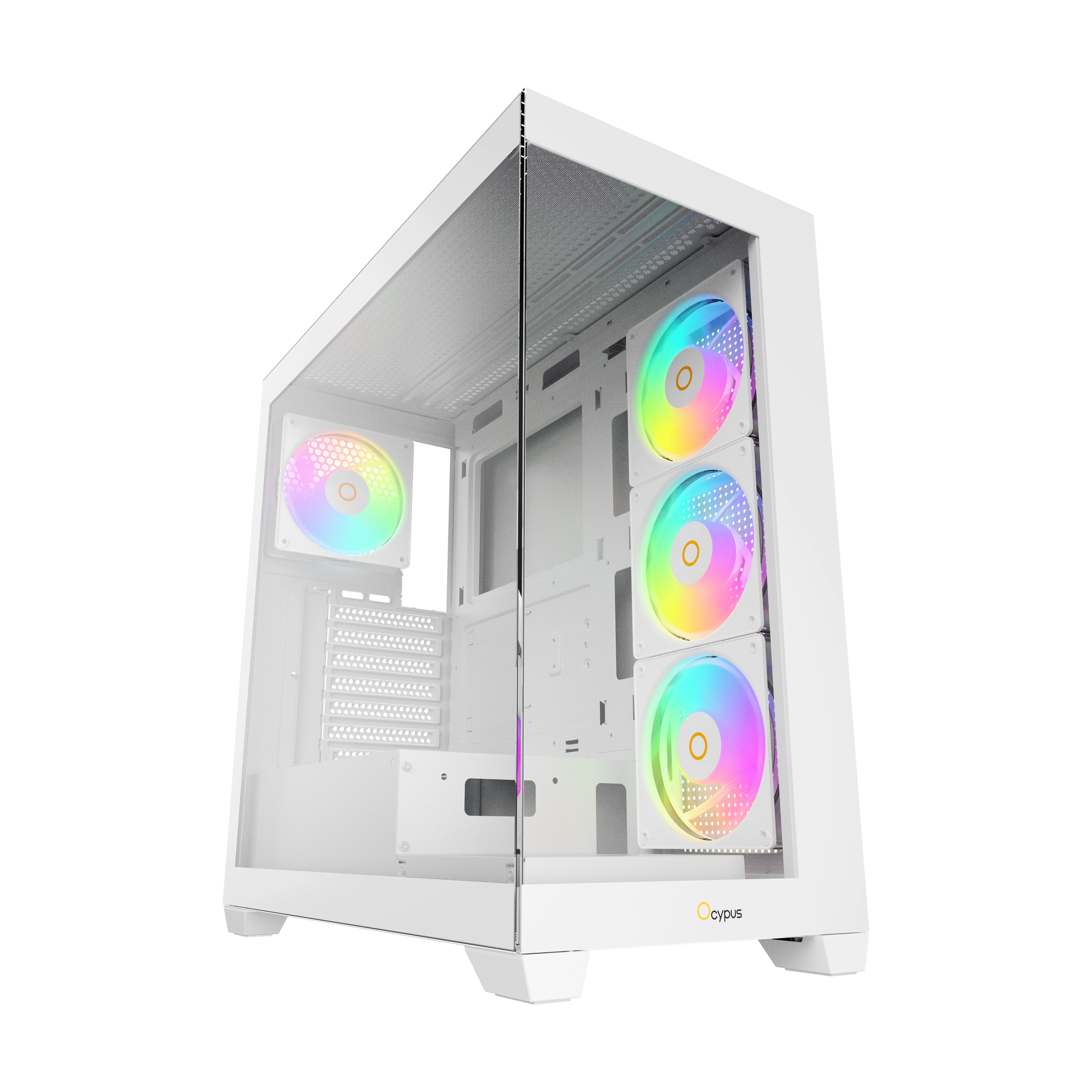 Ocypus GAMMA C72 WH ARGB Panoramic Mid-Tower Case 4x120mm ARGB Fans 360mm Radiator Support –  ...