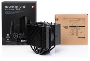 NOCTUA NH-D12L chromax.black 145mm Low-Profile CPU Cooler with NF-A12x25r PWM Fan - NH-D12L CH.BK