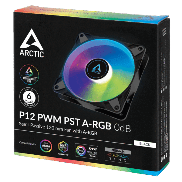 ARCTIC P12 PWM PST A-RGB 120 mm Case Fan Fluid Dynamic Bearing White Single Fan - ACFAN00254A