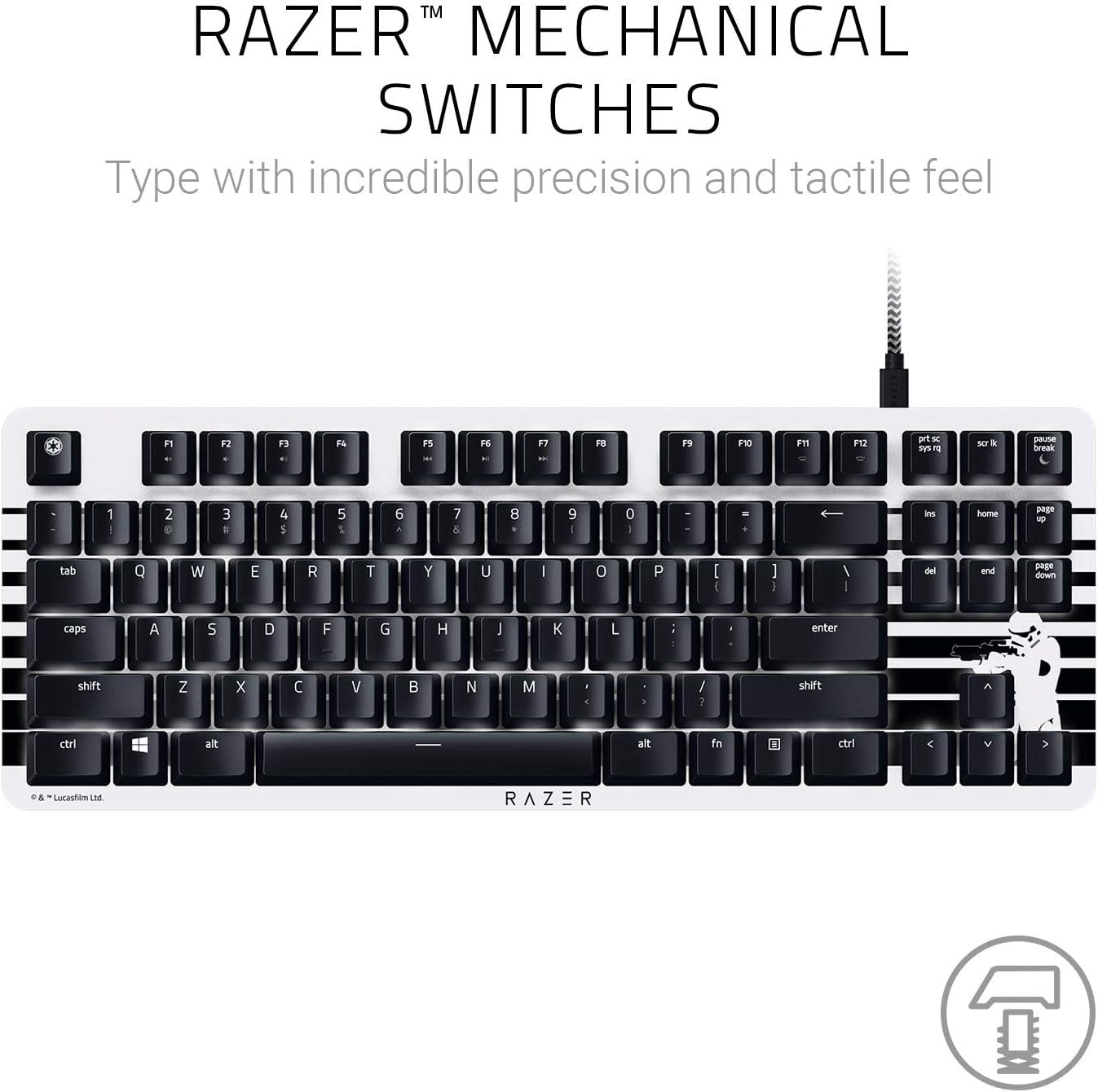 Razer BlackWidow Lite Silent Mechanical Gaming Keyboard Orange Switches Tenkeyless Stormtrooper Limited Edition - RZ03-02640800-R3M1 2 Razer BlackWidow Lite Silent Mechanical Gaming Keyboard Orange Switches Tenkeyless Stormtrooper Limited Edition - RZ03-02640800-R3M1 - Image 2