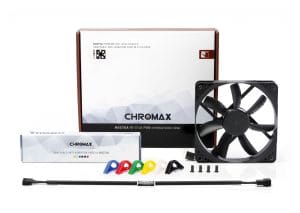 4 Noctua NF-S12A PWM chromax.black.swap 120mm Case Fan with Swappable Anti-Vibration Pads - NF-S12A PWM CH.BK.S