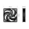 ARCTIC P12 Max 120 mm High-Speed PWM Fan Fluid Dynamic Bearing Black Single Fan - ACFAN00280A