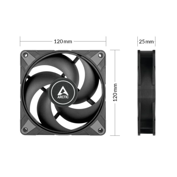 ARCTIC P12 Max 120 mm High-Speed PWM Fan Fluid Dynamic Bearing Black Single Fan - ACFAN00280A