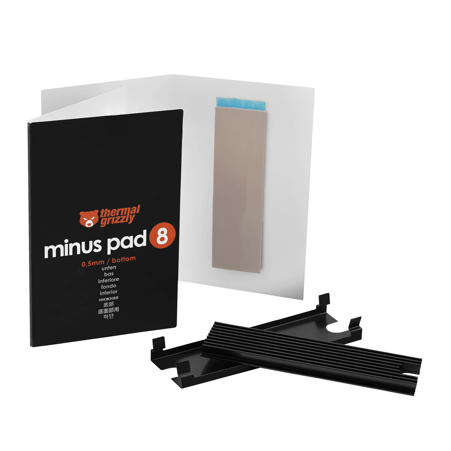 Thermal Grizzly M.2 SSD Cooler Passive for 2280 NVMe Black – TG-M2SSD-ABR...