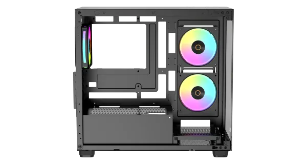 OCYPUS GAMMA C52 BK ARGB Mini-Tower PC Case with Tempered Glass Side Panel and ARGB Fans - GAMMA-C52-BKD300XX-GL