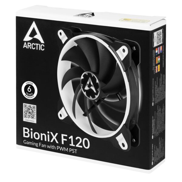 ARCTIC BioniX F120 120 mm Case Fan Fluid Dynamic Bearing White Single Fan - ACFAN00093A