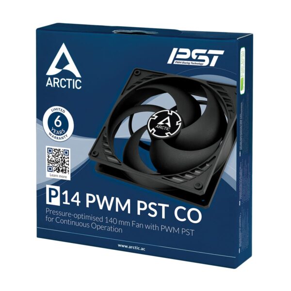 4 ARCTIC P14 PWM PST CO 140 mm Case Fan Dual Ball Bearing Black Single Fan - ACFAN00126A