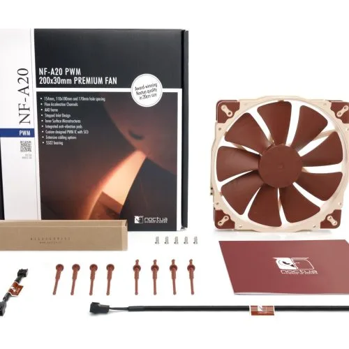 NOCTUA NF-A20 PWM 200mm Quiet Fan with AAO Frame and SSO2 Bearing - NF-A20 PWM