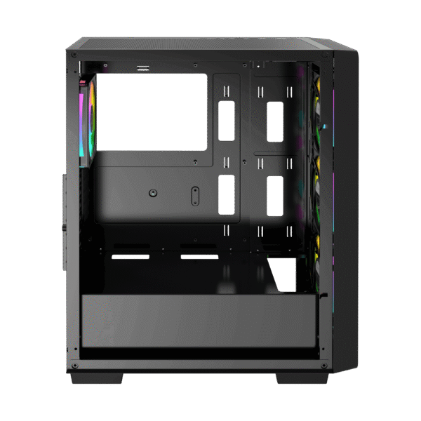 Ocypus GAMMA-C60-BKG400XX-GL Mid-Tower PC Case with Tempered Glass Side Panel and ARGB Fans - GAMMA-C60-BKG400XX-GL