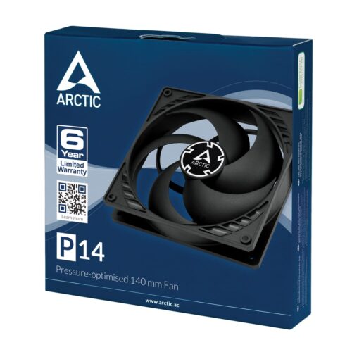 Arctic P14 Black 140mm Pressure-Optimized Fan Fluid Dynamic Bearing - ACFAN00123A