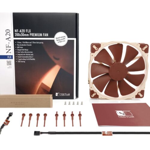 Noctua NF-A20 FLX 200mm Quiet Fan with Flow Acceleration Channels and SSO2 Bearing - NF-A20 FLX