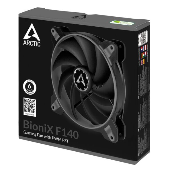 ARCTIC BioniX F140 140 mm Case Fan Fluid Dynamic Bearing Grey Single Fan - ACFAN00161A
