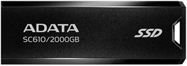 ADATA SC610 External SSD 2TB USB 3.2 Gen 2 550MB/s Read Speed Black – SC610-2000G-CBK/RD...