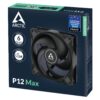 ARCTIC P12 Max 120 mm High-Speed PWM Fan Fluid Dynamic Bearing Black Single Fan - ACFAN00280A