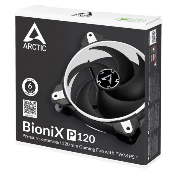 5 ARCTIC BioniX P120 120 mm Case Fan Fluid Dynamic Bearing White Single Fan - ACFAN00116A