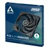ARCTIC P12 Slim PWM PST 120 mm Low-Profile Case Fan Sleeve Bearing Black Single Fan or 3 Pack - ACFAN00187A