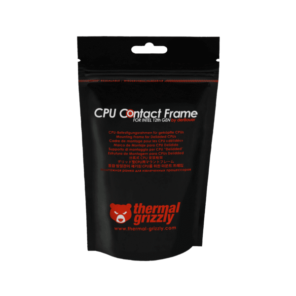 5 Thermal Grizzly Intel 12th Gen CPU Contact Frame LGA 1700 Aluminum Black - TG-OCF-i12G