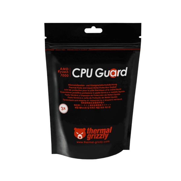 5 Thermal Grizzly AMD Ryzen 7000 CPU Guard Foam Seal 3 Pieces Black Gray Red - TG-CG-R7000-R