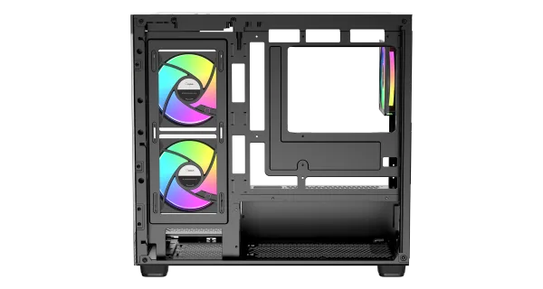 OCYPUS GAMMA C52 BK ARGB Mini-Tower PC Case with Tempered Glass Side Panel and ARGB Fans - GAMMA-C52-BKD300XX-GL