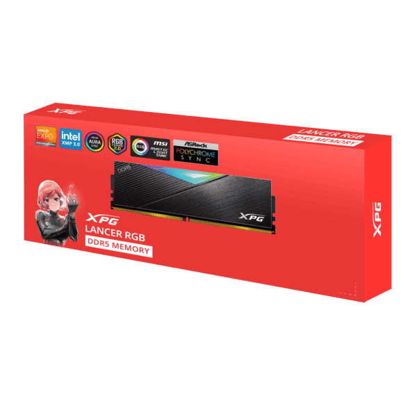5 ADATA XPG LANCER RGB DDR5-5200 32GB (2x16GB) U-DIMM Black - AD-AX5U5200C3816G-DCLARBK-BOX