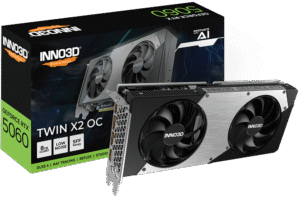 INNO3D GeForce RTX 5060 TWIN X2 OC 8GB GDDR7 128-bit Graphics Card - N50602-08D7X-195070N