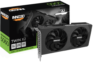 INNO3D GeForce RTX 5060 TWIN X2 8GB GDDR7 Graphics Card Blackwell Architecture - N50602-08D7-195071N