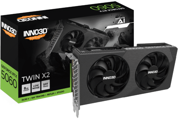 INNO3D GeForce RTX 5060 TWIN X2 8GB GDDR7 Graphics Card Blackwell Architecture - N50602-08D7-195071N