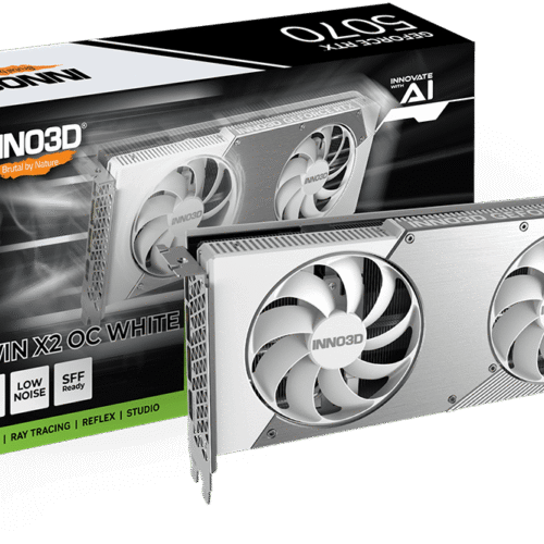 INNO3D GeForce RTX 5070 TWIN X2 OC WHITE 12GB GDDR7 Graphics Card - N50702-12D7X-195064W