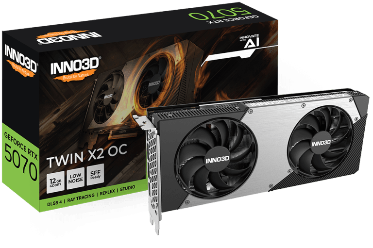 INNO3D GeForce RTX 5070 TWIN X2 OC 12GB GDDR7 Graphics Card - N50702 ...