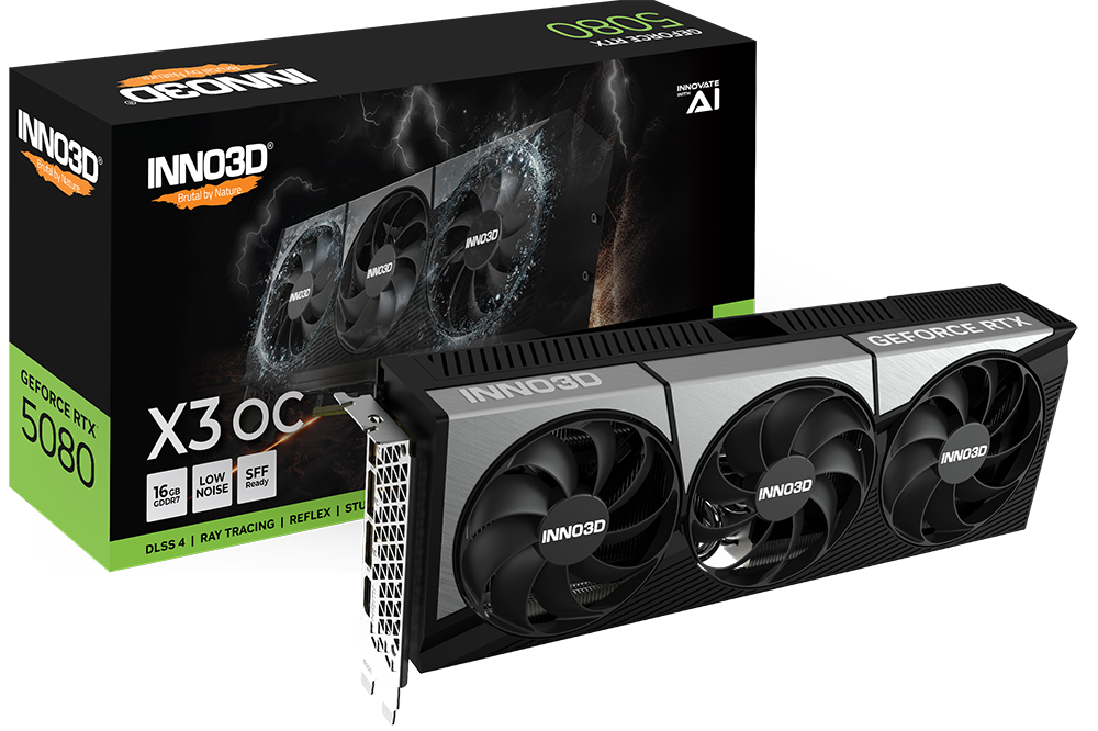 INNO3D GeForce RTX 5080 X3 OC 16GB GDDR7 Graphics Card Blackwell Architecture – N50803-16D7X-1...