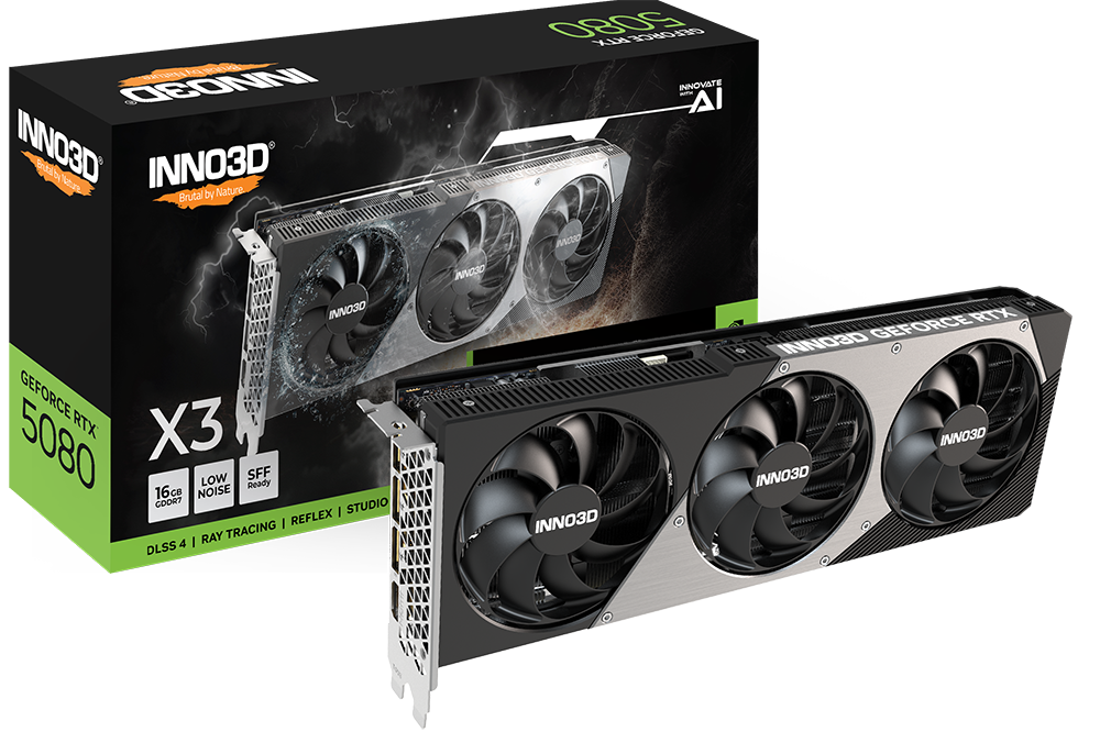 INNO3D GeForce RTX 5080 X3 16GB GDDR7 Graphics Card Blackwell Architecture – N50803-16D7-17606...
