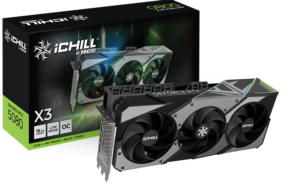 INNO3D GeForce RTX 5080 iCHILL X3 OC 16GB GDDR7 Graphics Card Blackwell Architecture – C50803-...