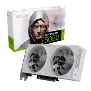 GALAX GeForce RTX 5050 8GB GDDR6 128-bit 1-Click OC White Graphics Card with 2560 CUDA Cores and DLSS 4 - 55NSL8MHCZBS