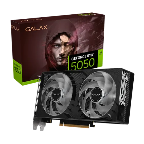 GALAX GeForce RTX 5050 8GB GDDR6 128-bit 1-Click OC Graphics Card with 2560 CUDA Cores and DLSS 4 - 55NSL8MHDCHD