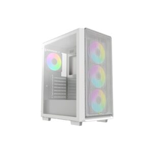 OCYPUS GAMMA C60 WH ARGB ATX PC Case with Mesh Front Panel and 4 ARGB Fans - GAMMA-C60-WHG400XX-GL