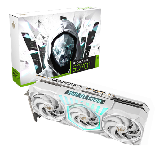 GALAX GeForce RTX 5070 Ti HOF Gaming White Edition 16GB GDDR7 256-bit Graphics Card with 8960 CUDA C...