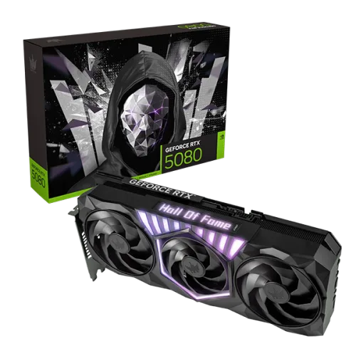 GALAX GeForce RTX 5080 HOF Gaming Black Edition 16GB GDDR7 256-bit Graphics Card with 10752 CUDA Cores and DLSS 4 - 58NZN6MDCXHO